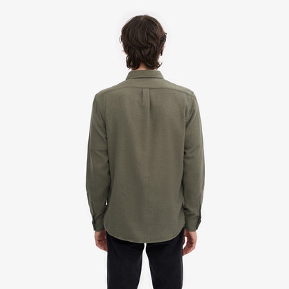 Organic Flannel Shirt - Dusty Olive