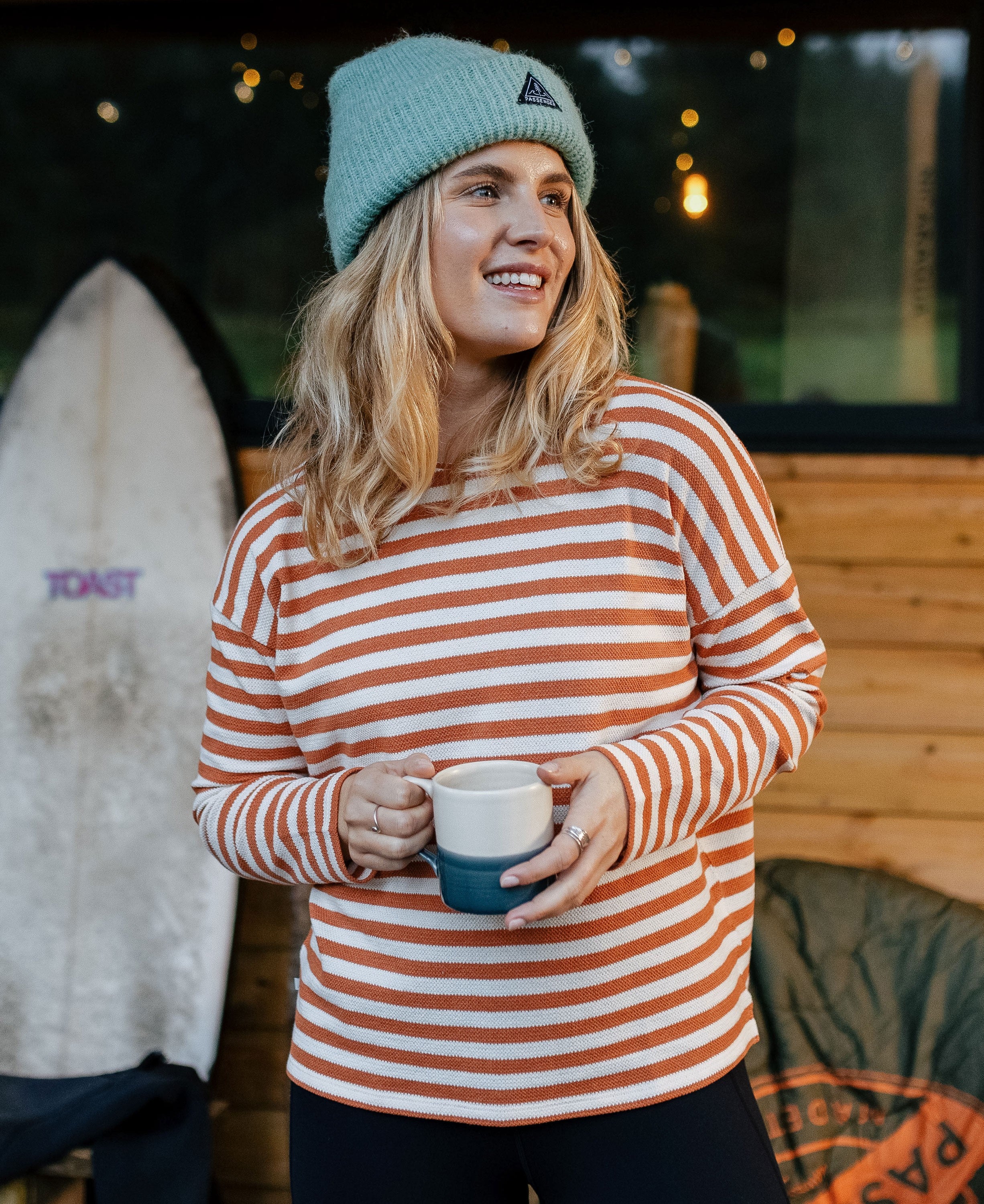 Panorama Striped Long Sleeve T-Shirt - Glazed Ginger