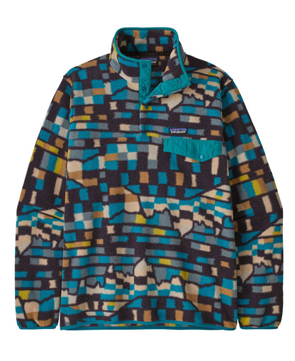 Lightweight Synchilla Snap-T Fleece Pullover - Fitz Roy Patchwork: Belay Blue
