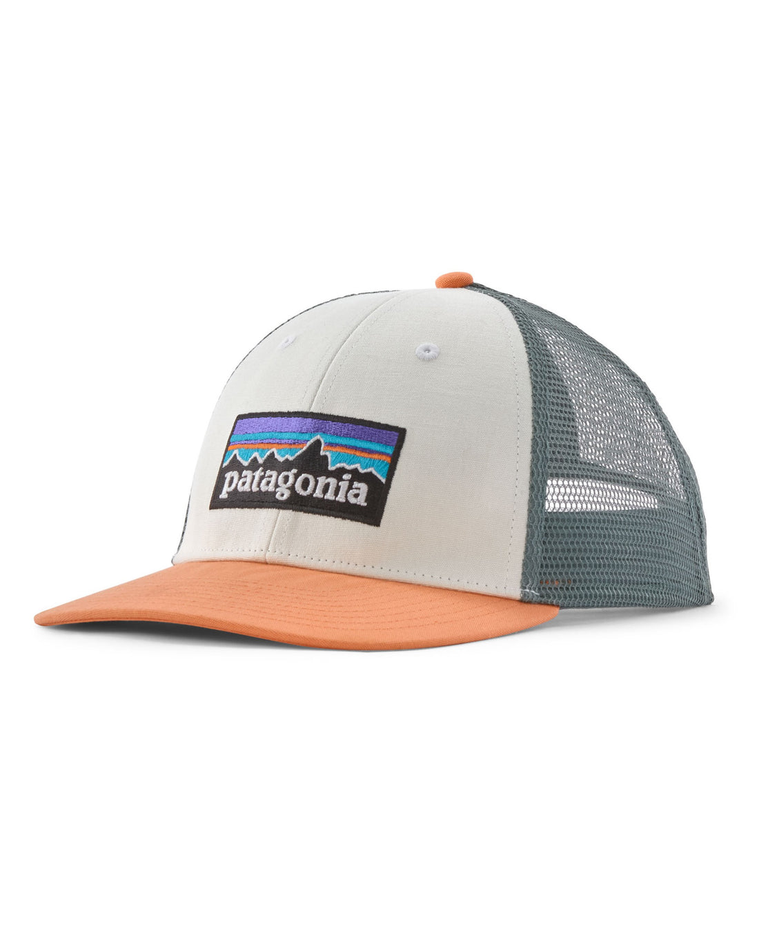P-6 Logo Lopro Trucker Hat - White with Peach Sherbet