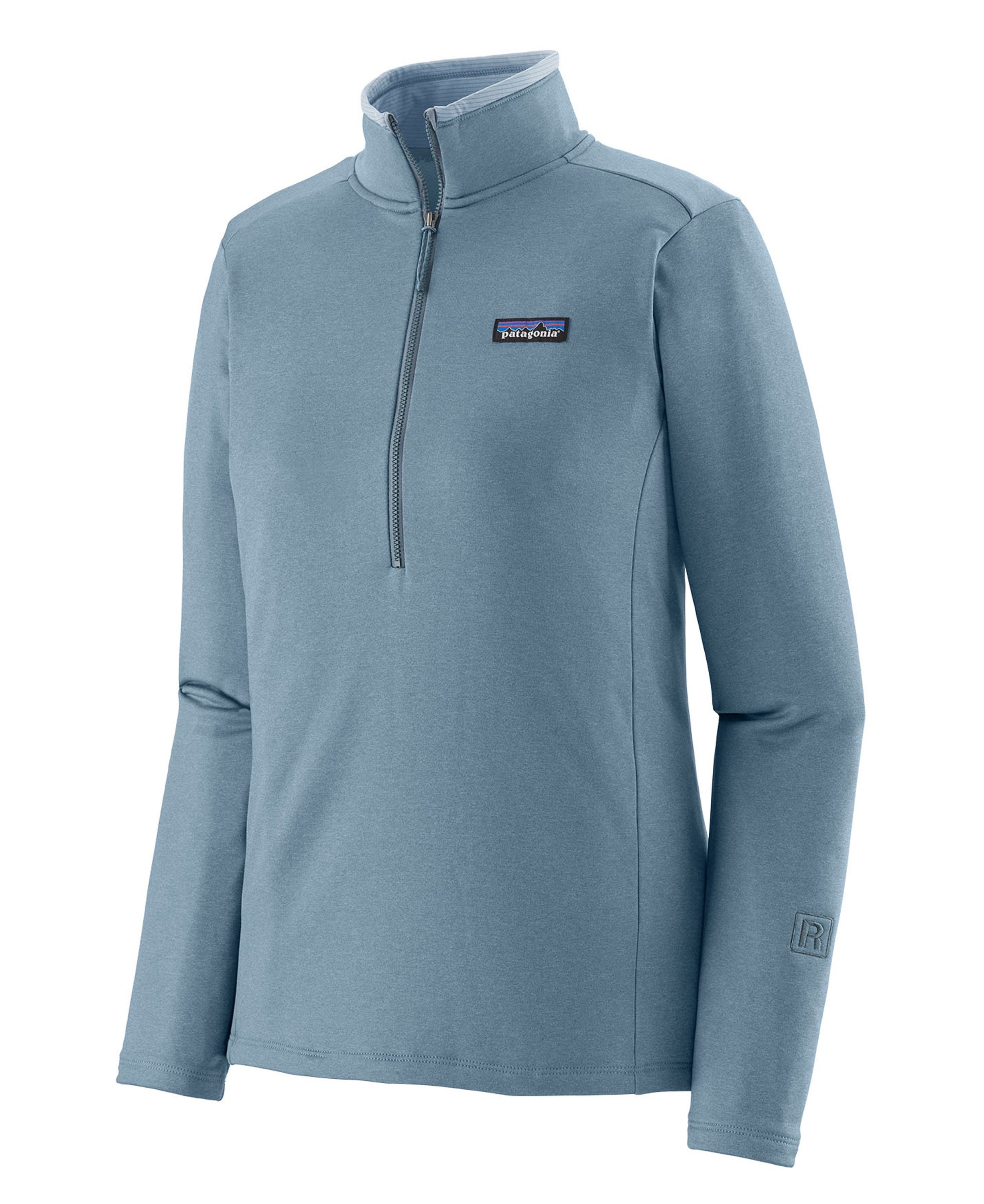 R1 Daily Zip Neck Fleece - Light Plume Grey: Steam Blue X-Dye