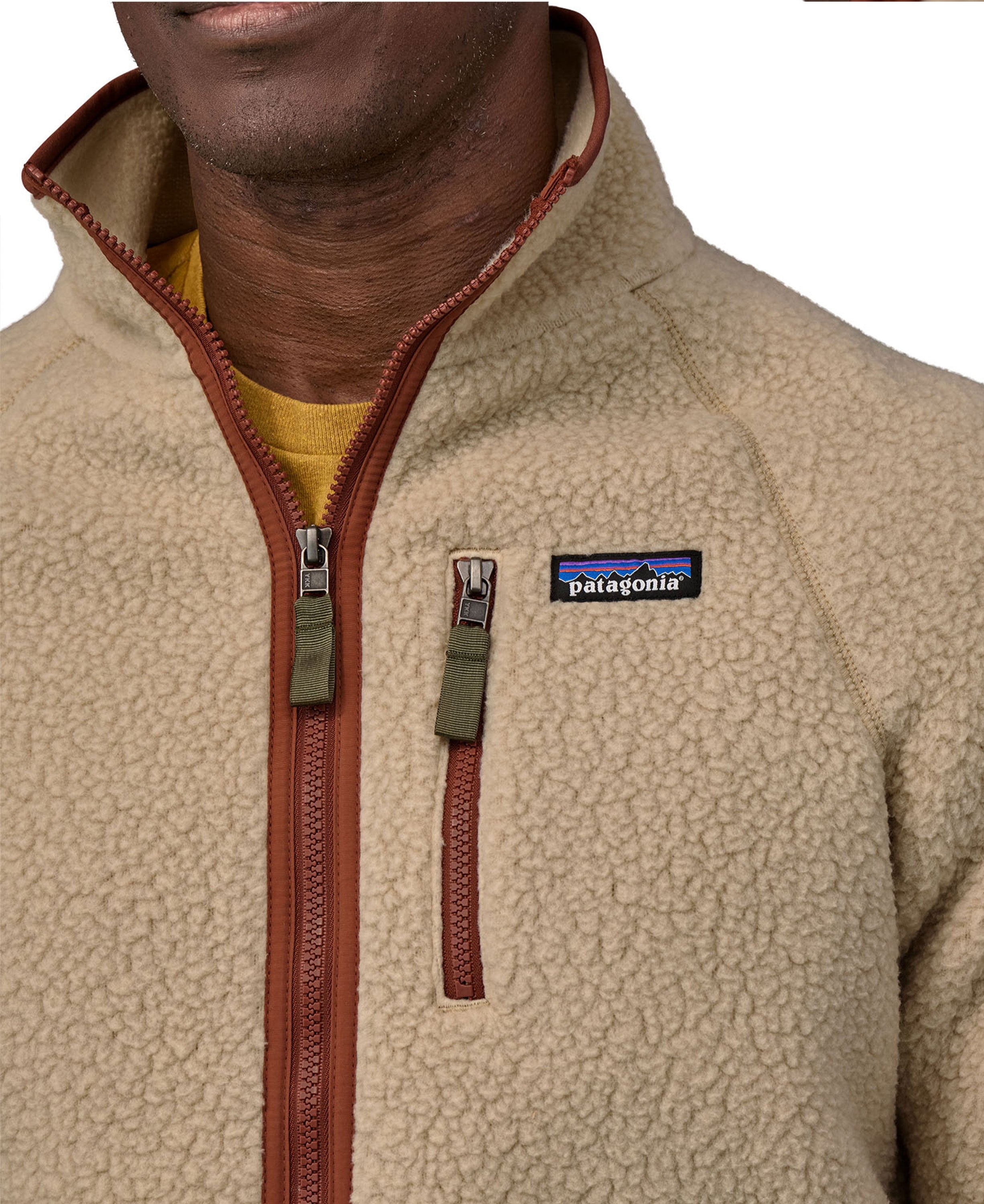 Retro Pile Fleece Jacket - El Cap Khaki w/Sisu Brown