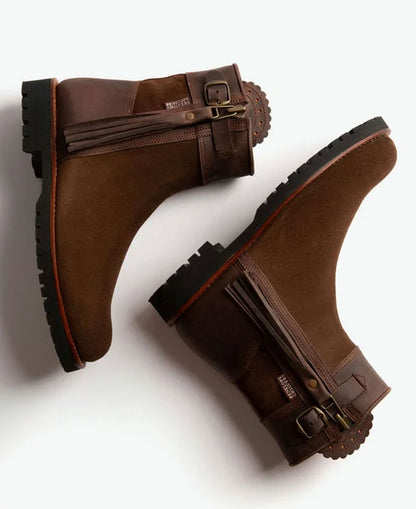 Inclement Cropped Tassel Boot - Dark Oak