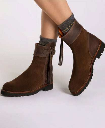 Inclement Cropped Tassel Boot - Dark Oak