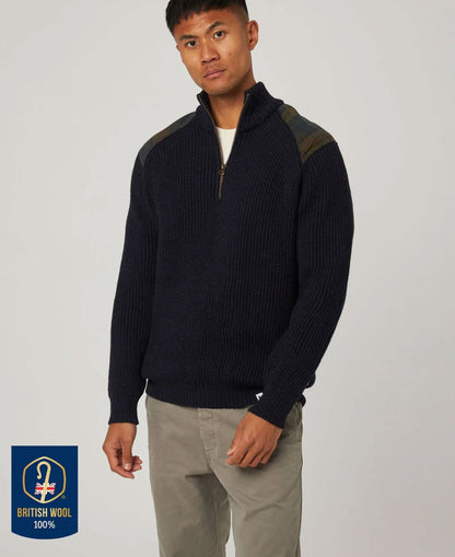 Bexley Quarter Zip Jumper - Navy