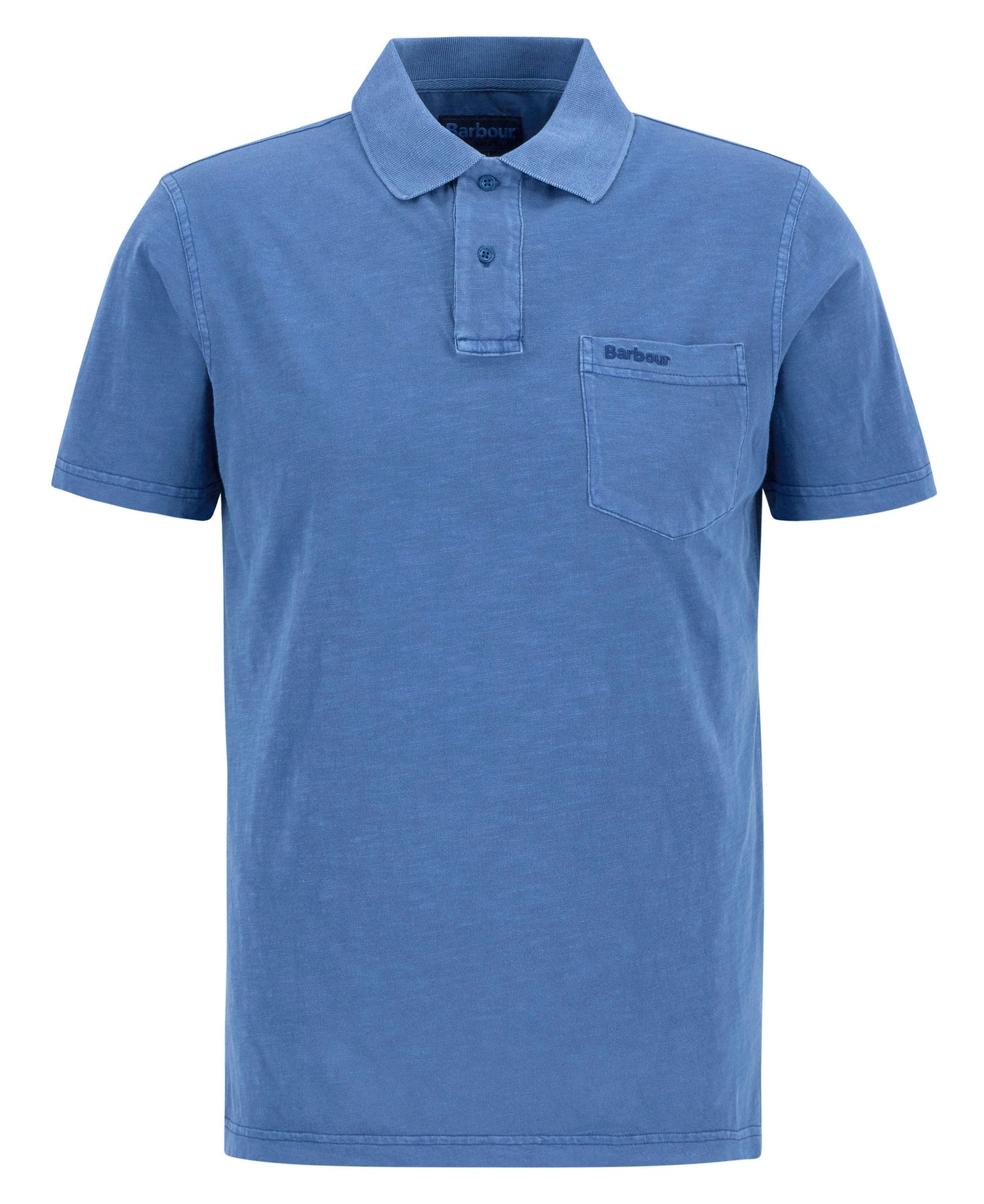 Pigment Dye Slub Polo Shirt - Dark Denim