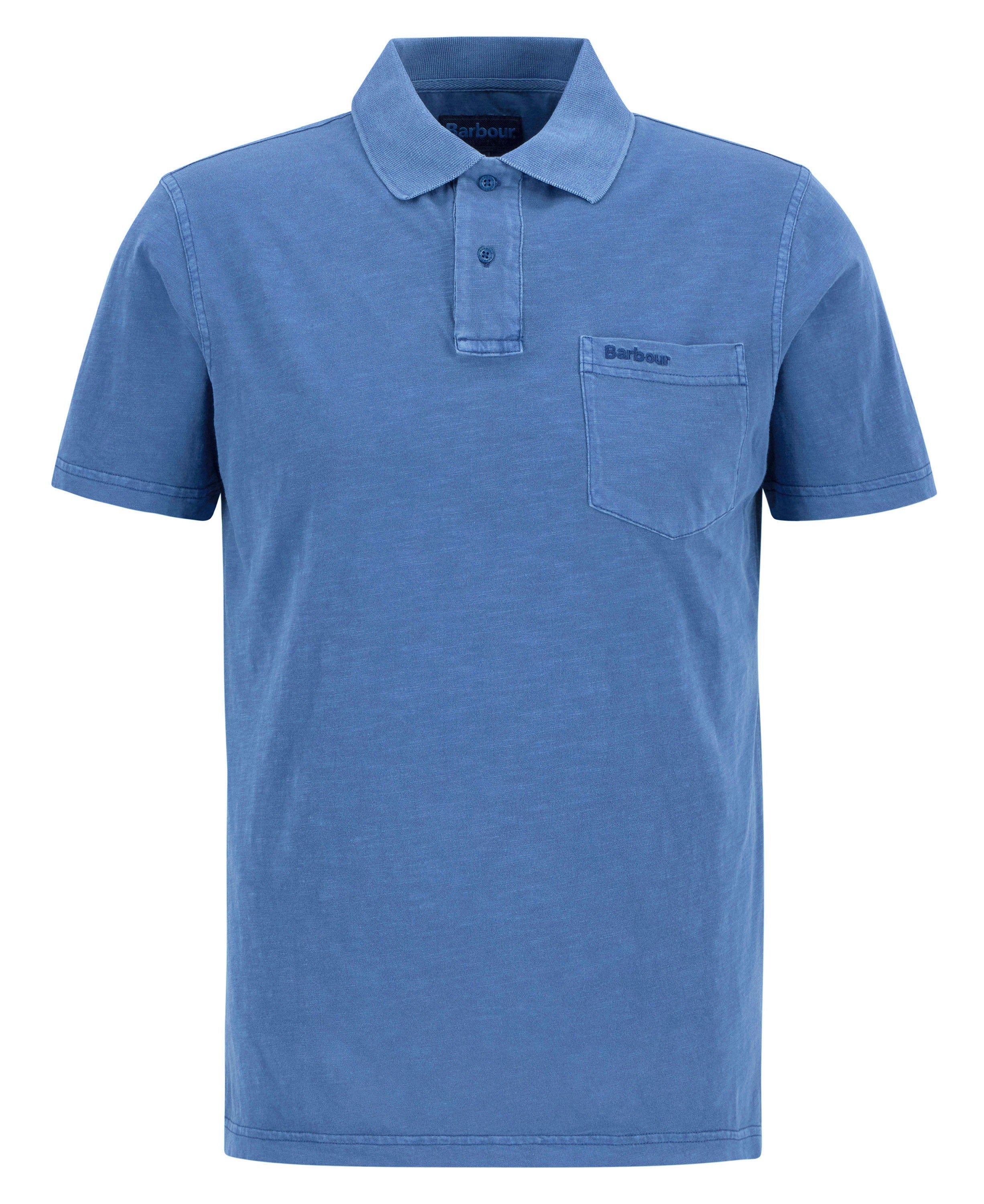 Pigment Dye Slub Polo Shirt - Dark Denim