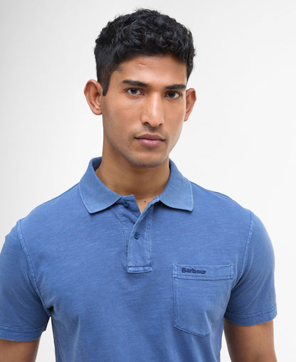 Pigment Dye Slub Polo Shirt - Dark Denim