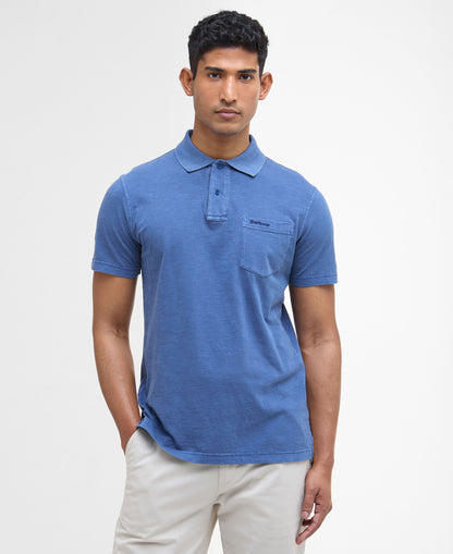 Pigment Dye Slub Polo Shirt - Dark Denim