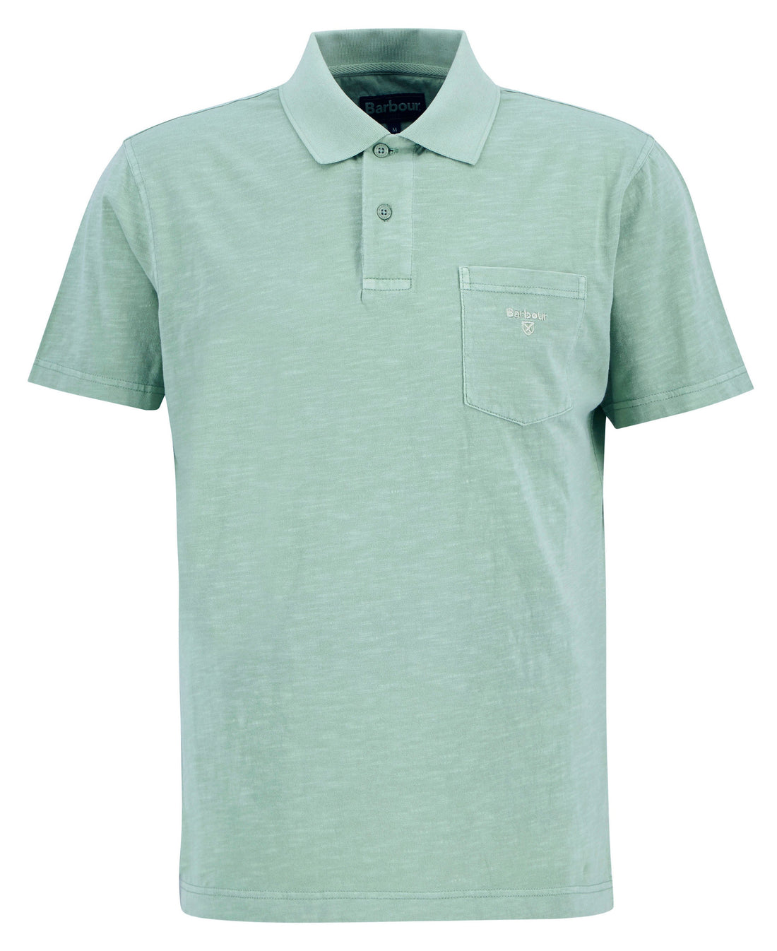 Pigment Dye Slub Polo Shirt - Seagrass