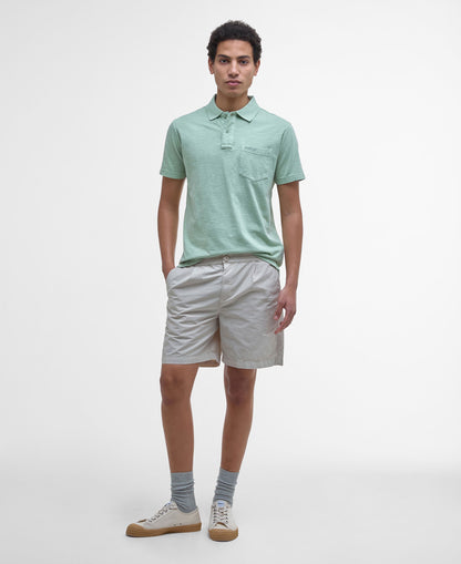 Pigment Dye Slub Polo Shirt - Seagrass