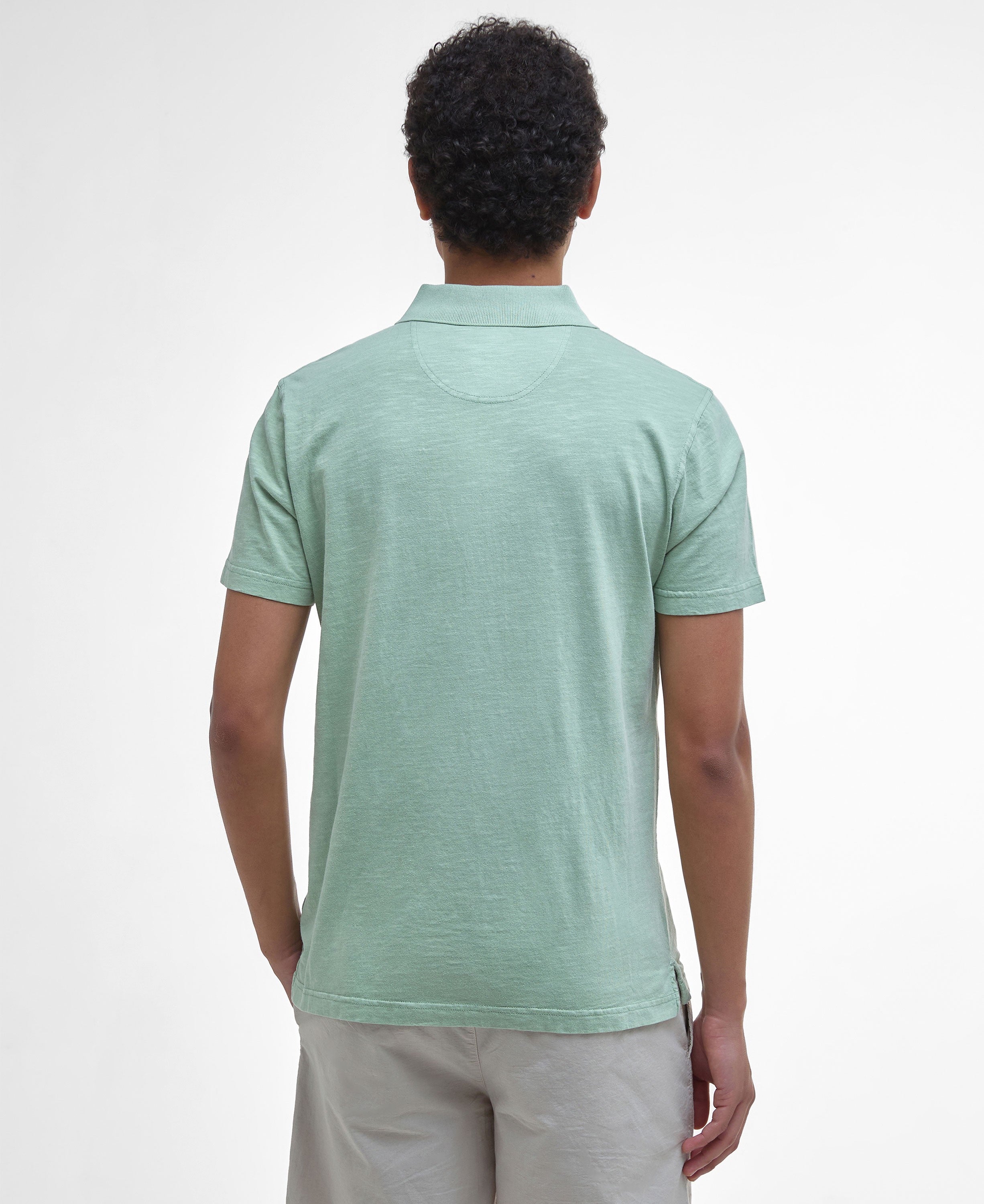 Pigment Dye Slub Polo Shirt - Seagrass