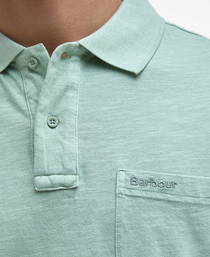 Pigment Dye Slub Polo Shirt - Seagrass