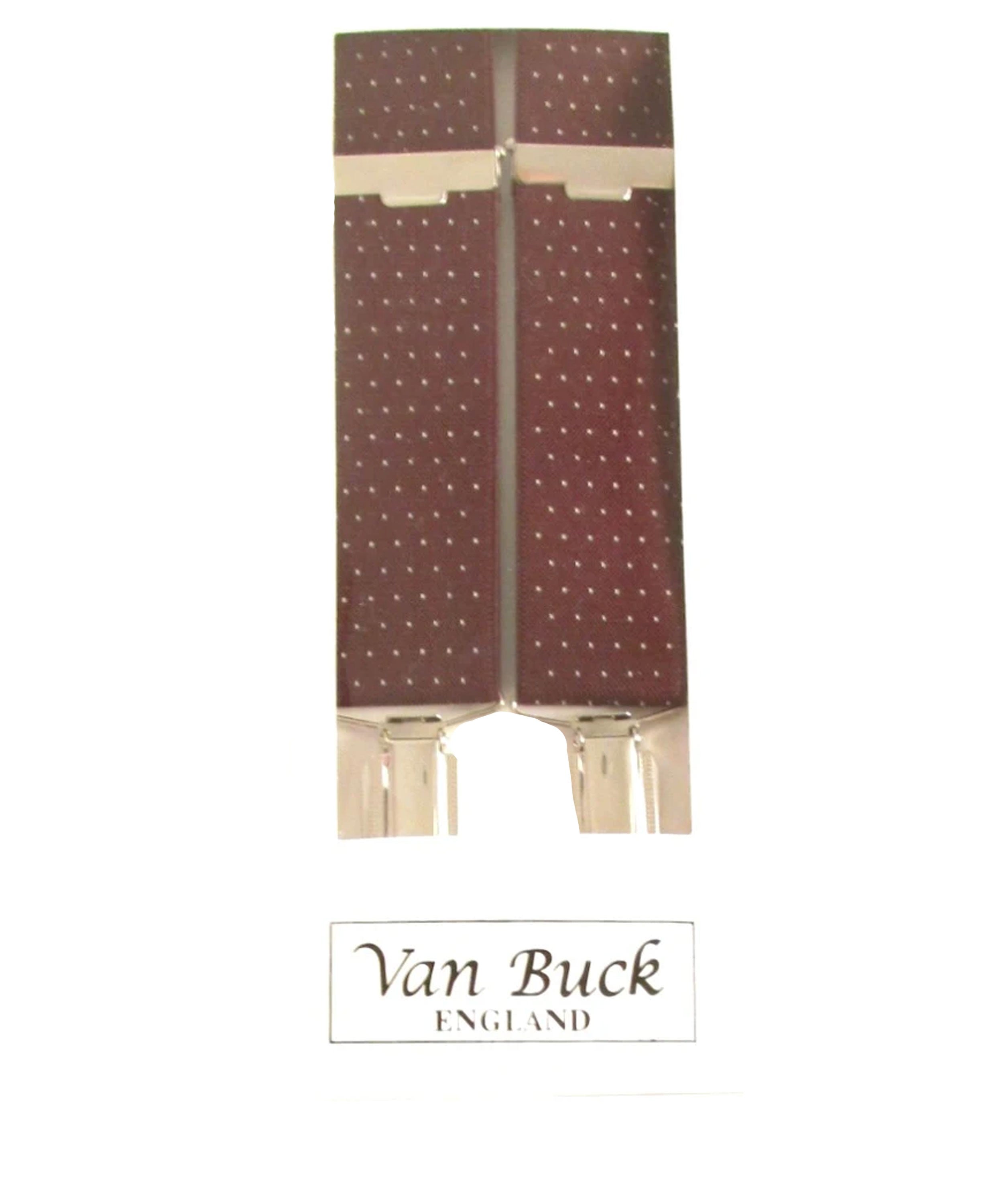 Plain Clip Braces - Burgundy/White Dot