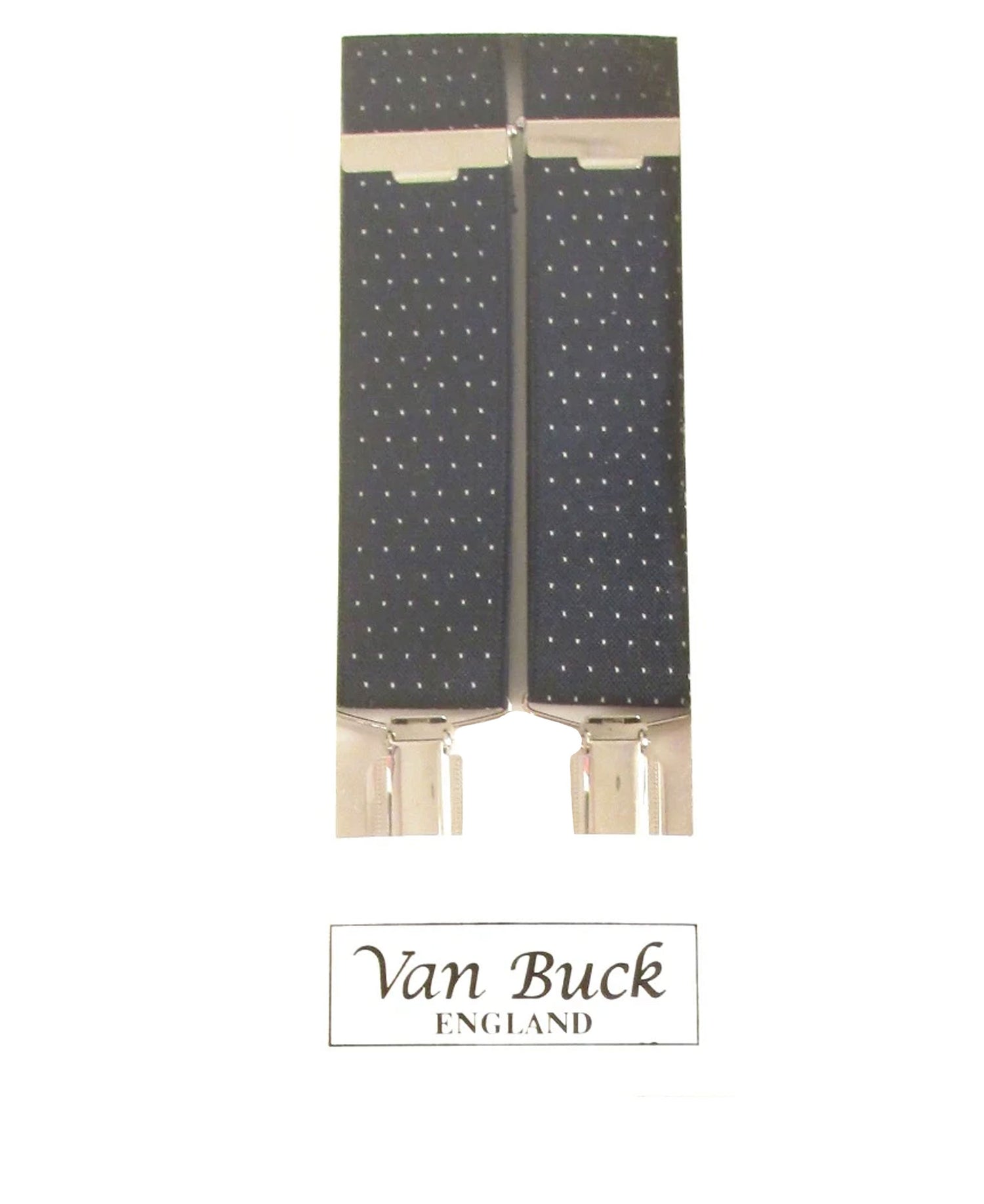 Plain Clip Braces - Navy/White Dot