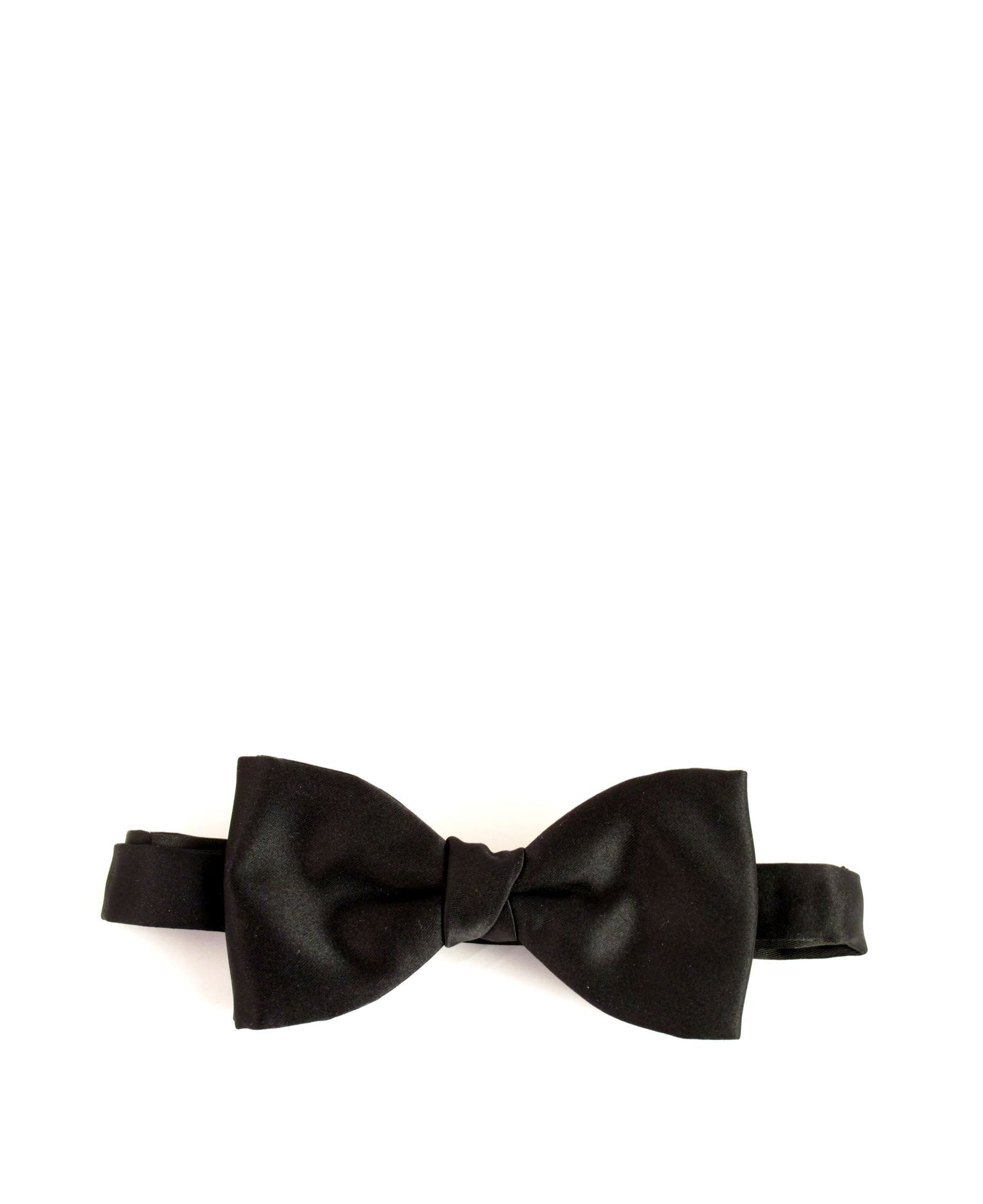 Plain Silk Bow Tie - Black