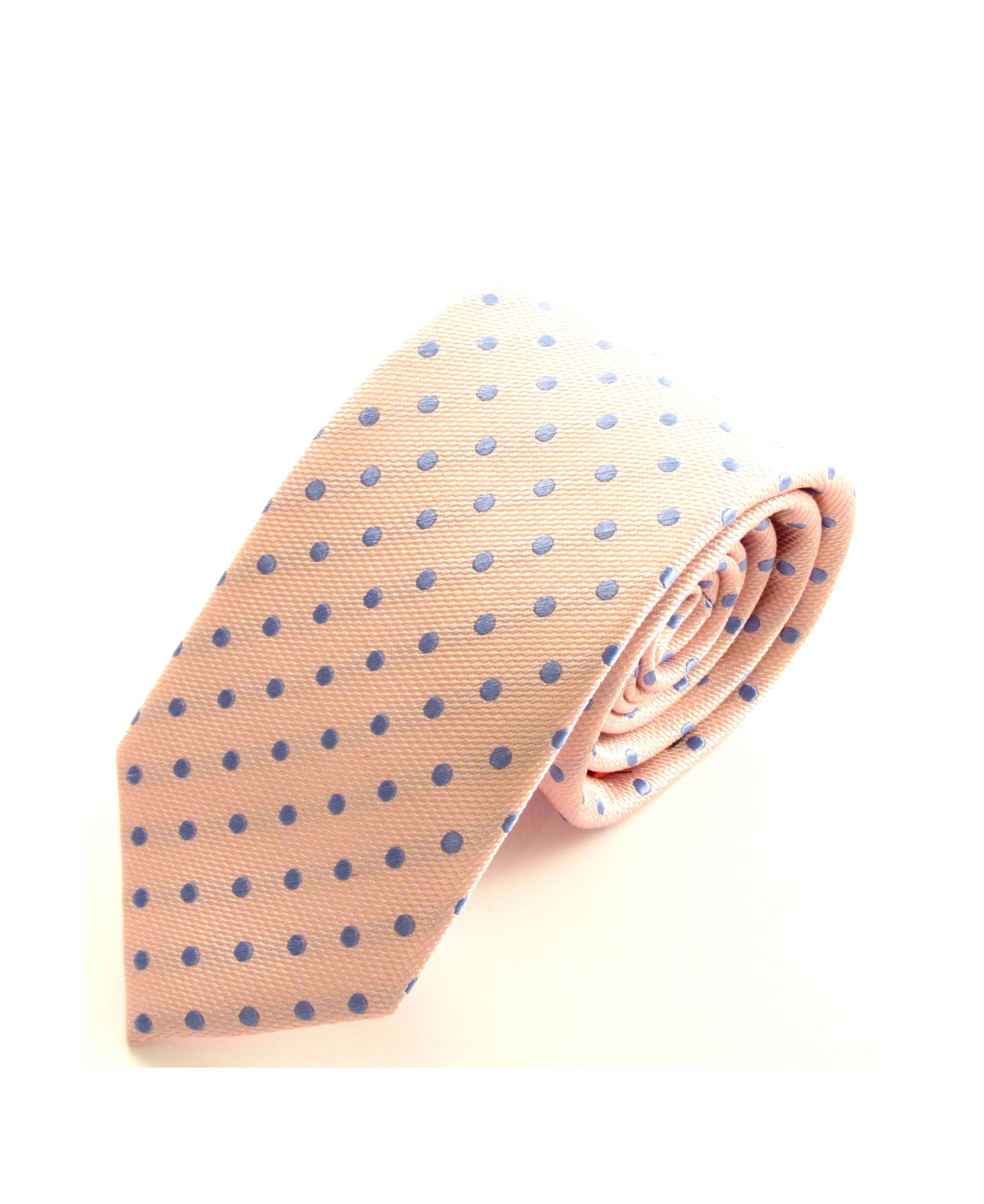 Polka Dot Silk Tie - Pink/Sky Dots