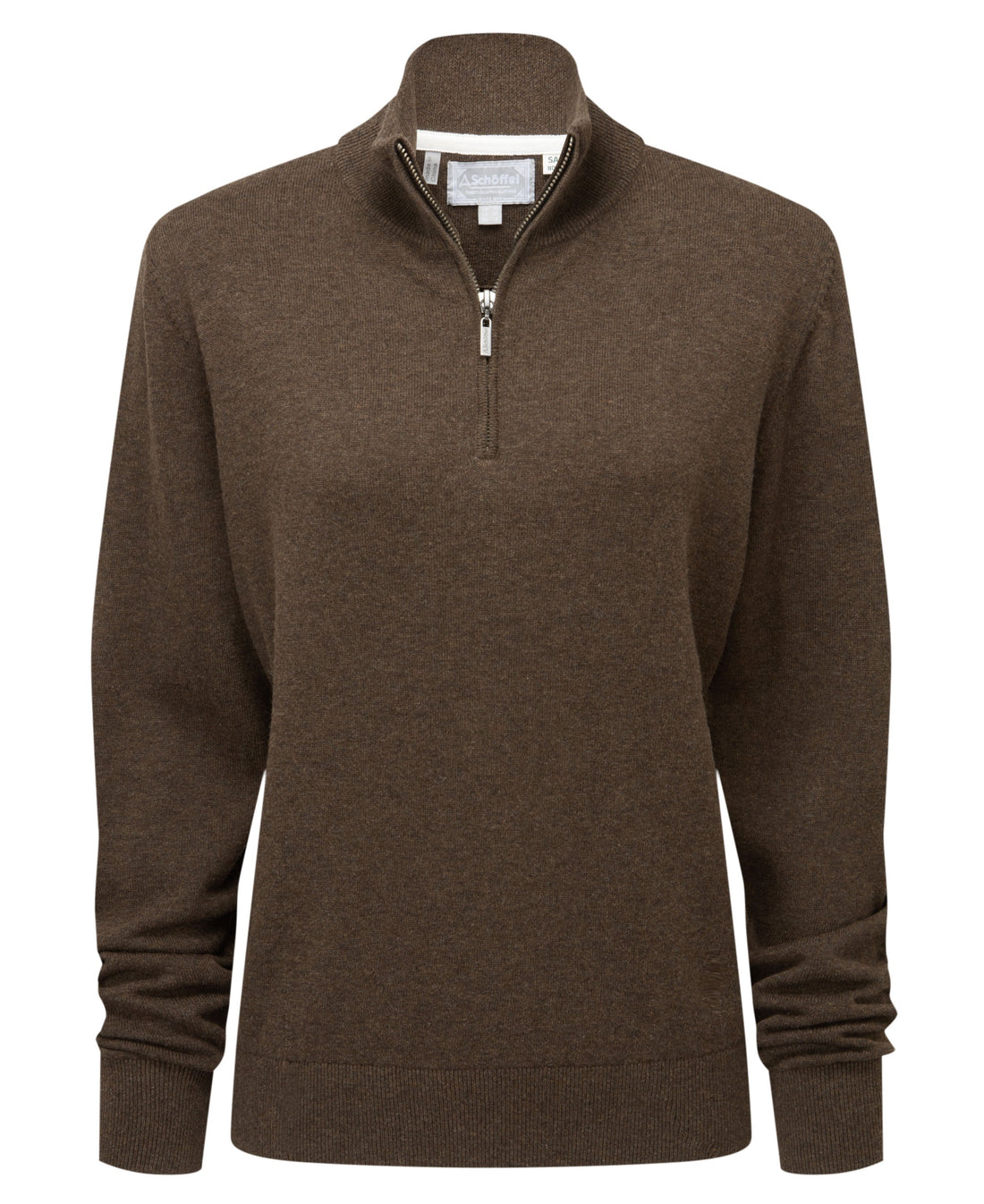 Polperro Pima Cotton 1/4 Zip - Chocolate