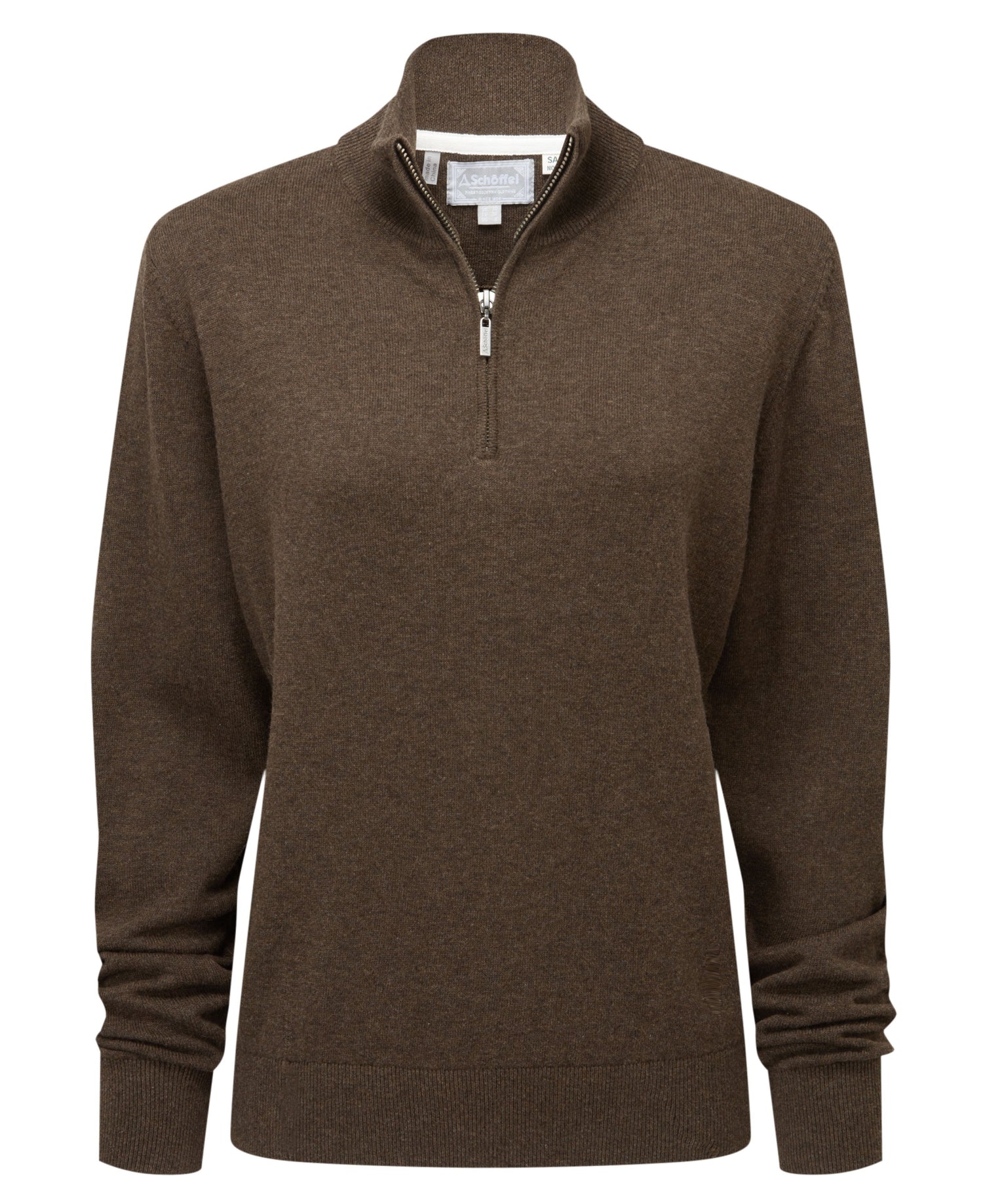 Polperro Pima Cotton 1/4 Zip - Chocolate