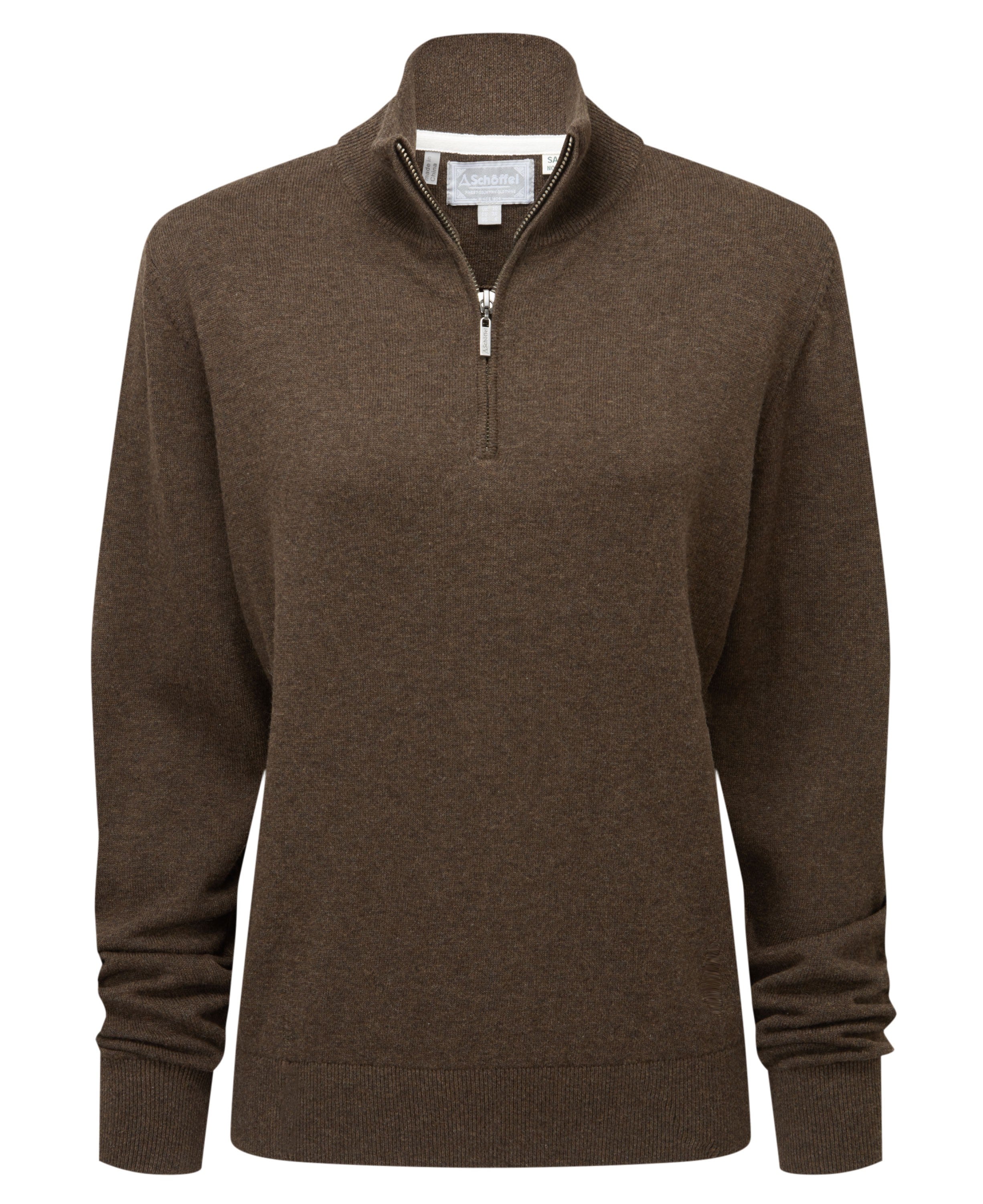 Polperro Pima Cotton 1/4 Zip - Chocolate