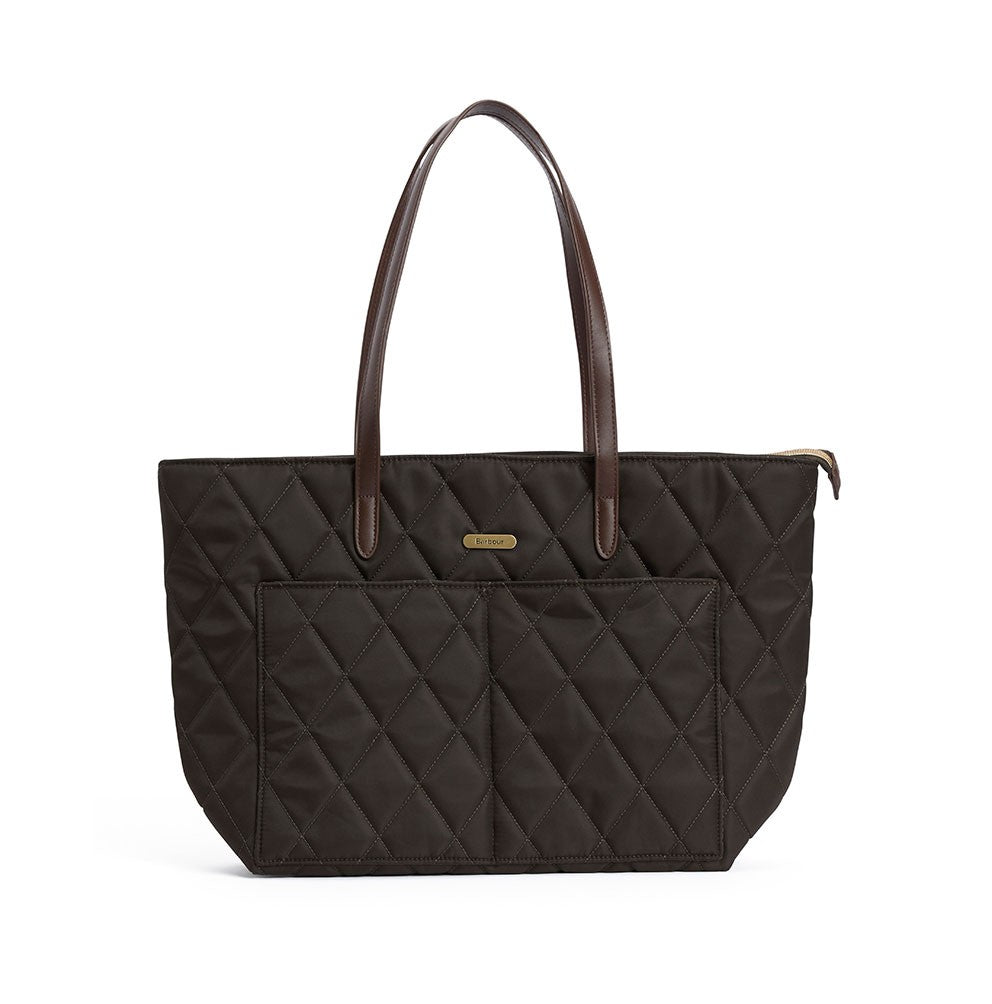 Quilted Tote Bag - Olive