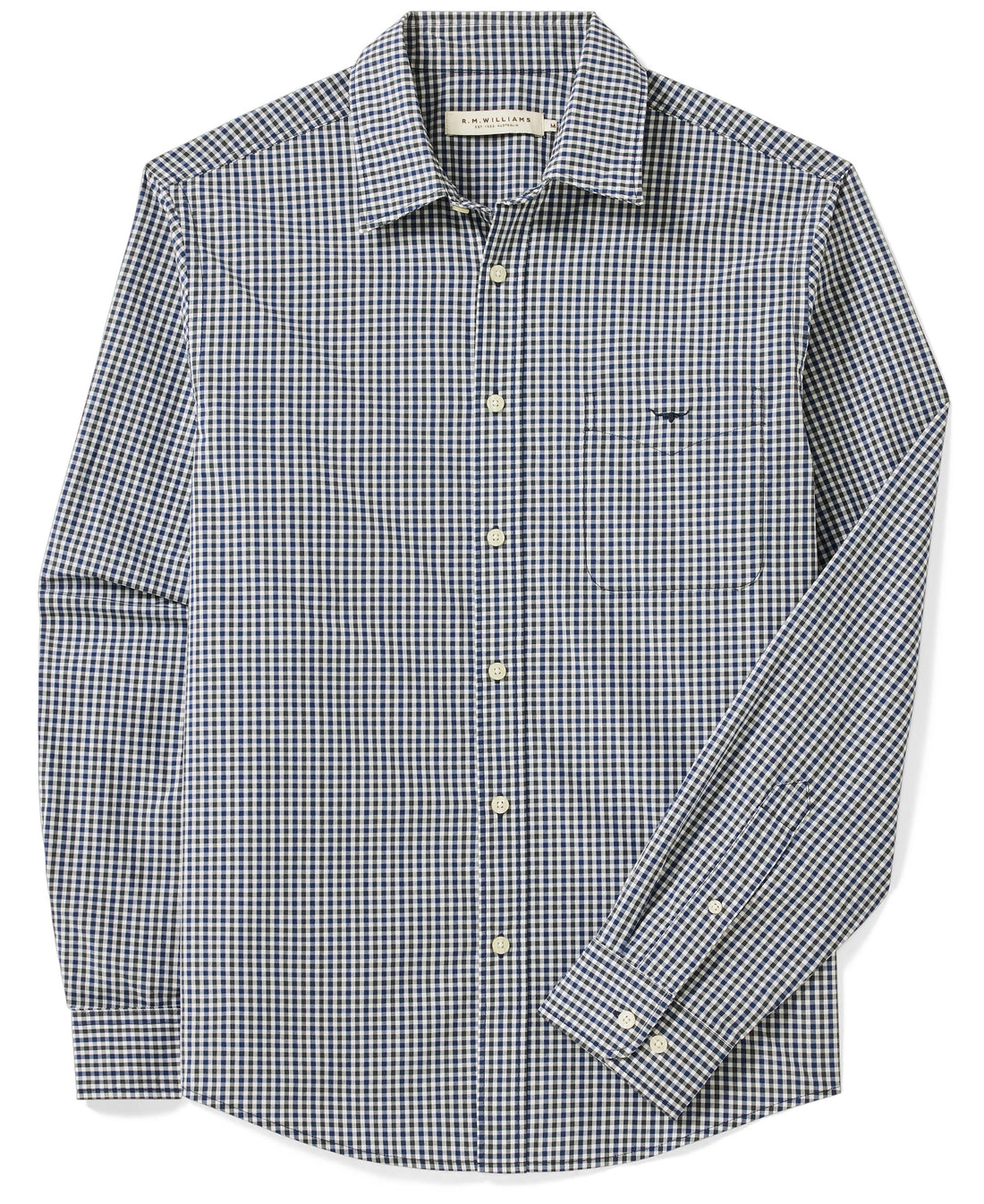 Classic Poplin Check Shirt - Navy Char