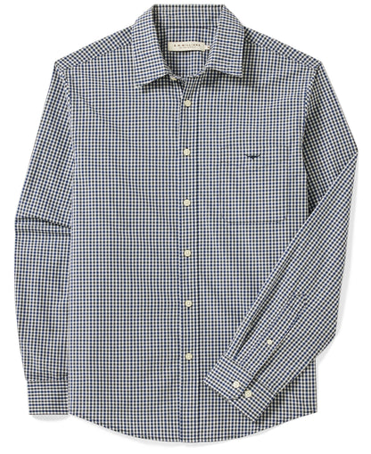 Classic Poplin Check Shirt - Navy Char