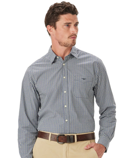 Classic Poplin Check Shirt - Navy Char