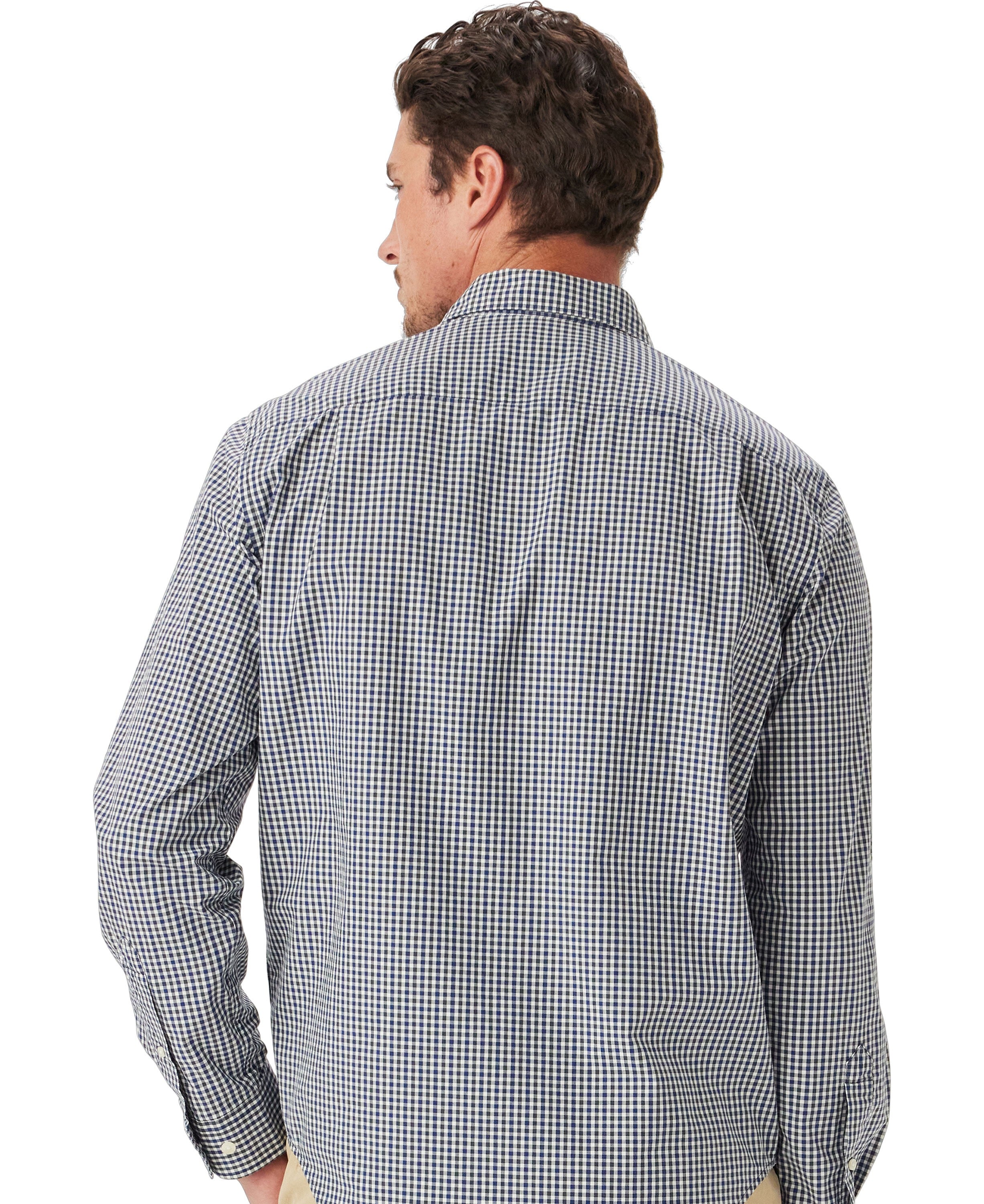 Classic Poplin Check Shirt - Navy Char