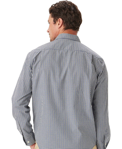 Classic Poplin Check Shirt - Navy Char