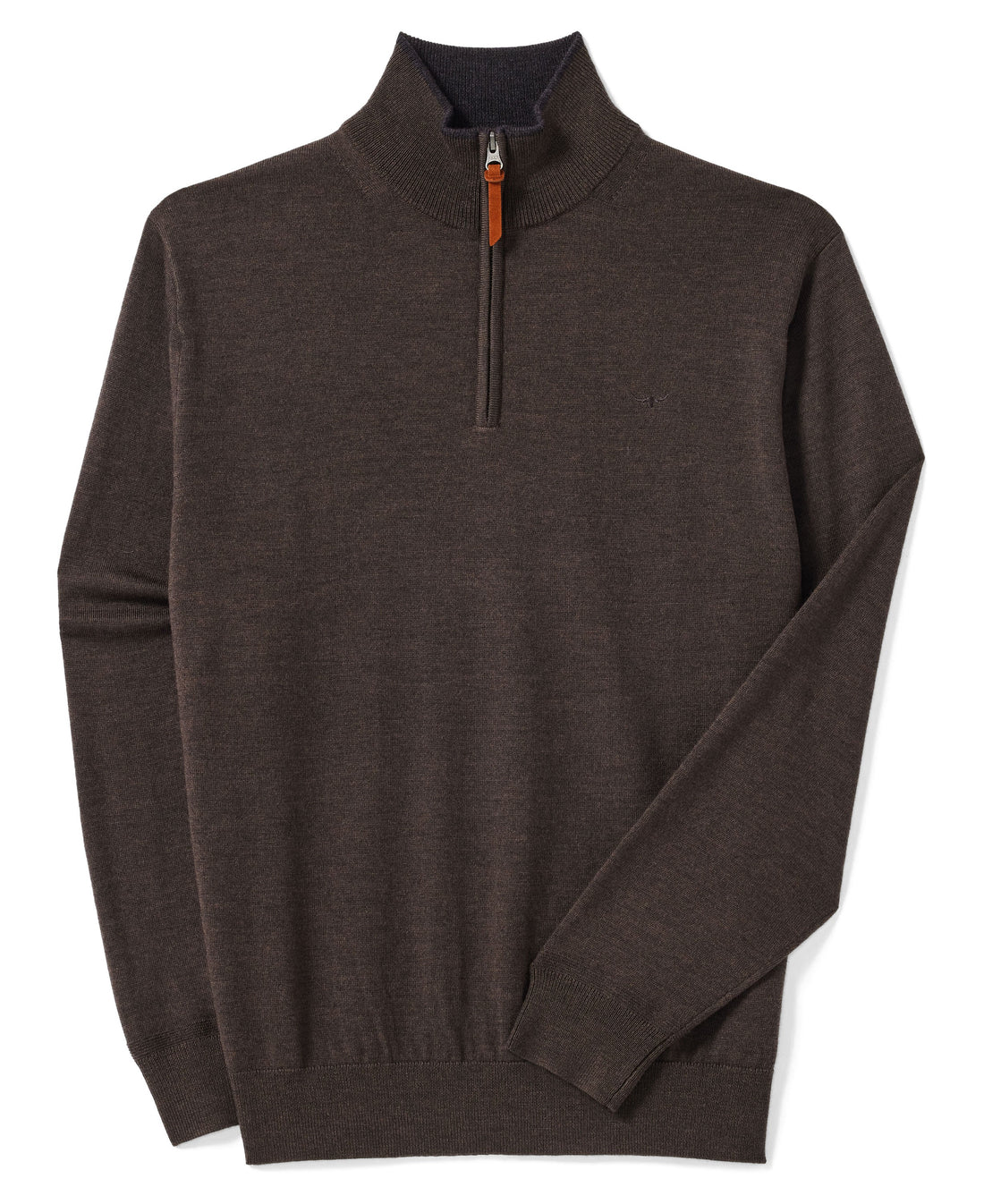 Ernest 1/4 Zip Merino Knit - Chestnut