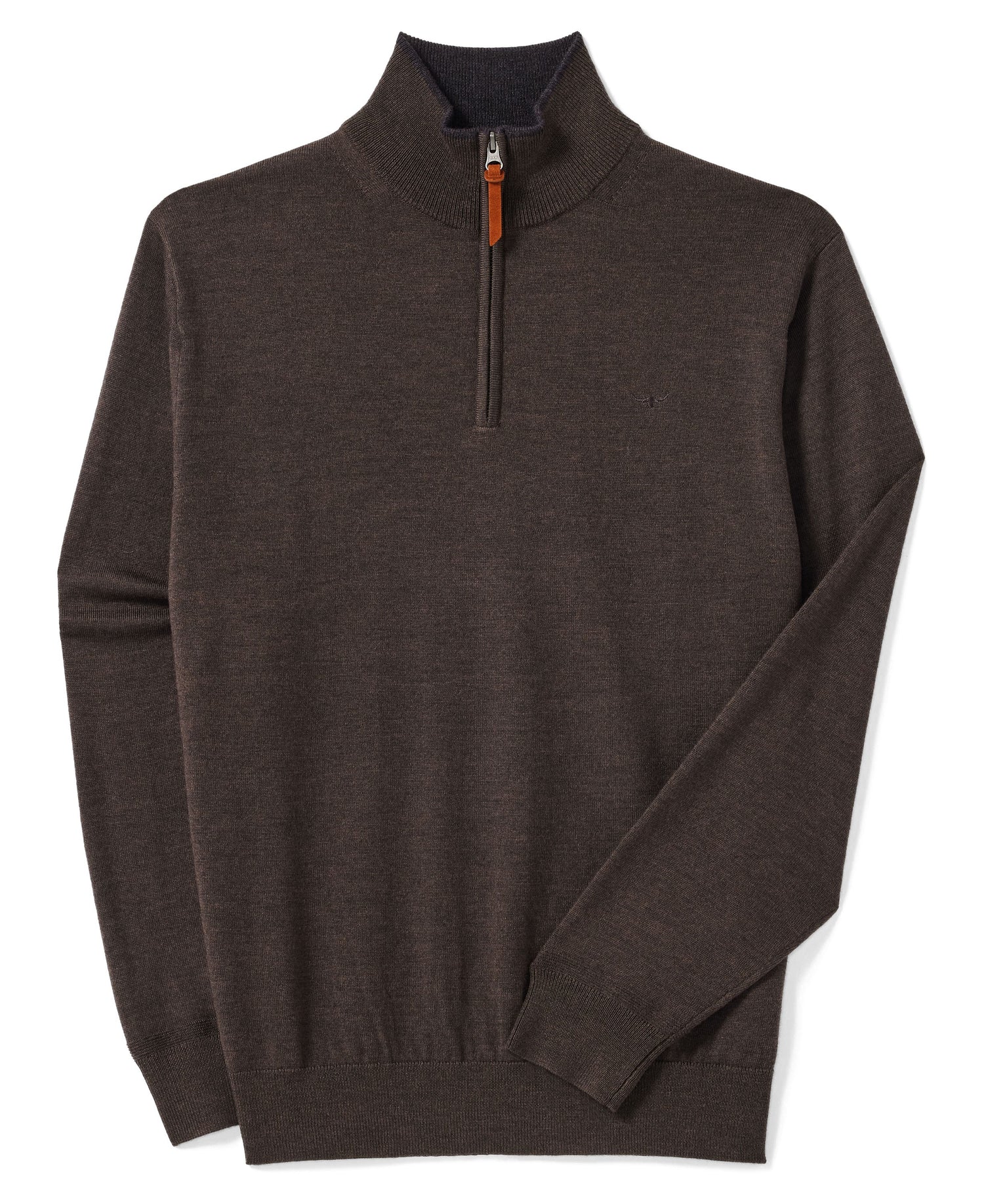 Ernest 1/4 Zip Merino Knit - Chestnut