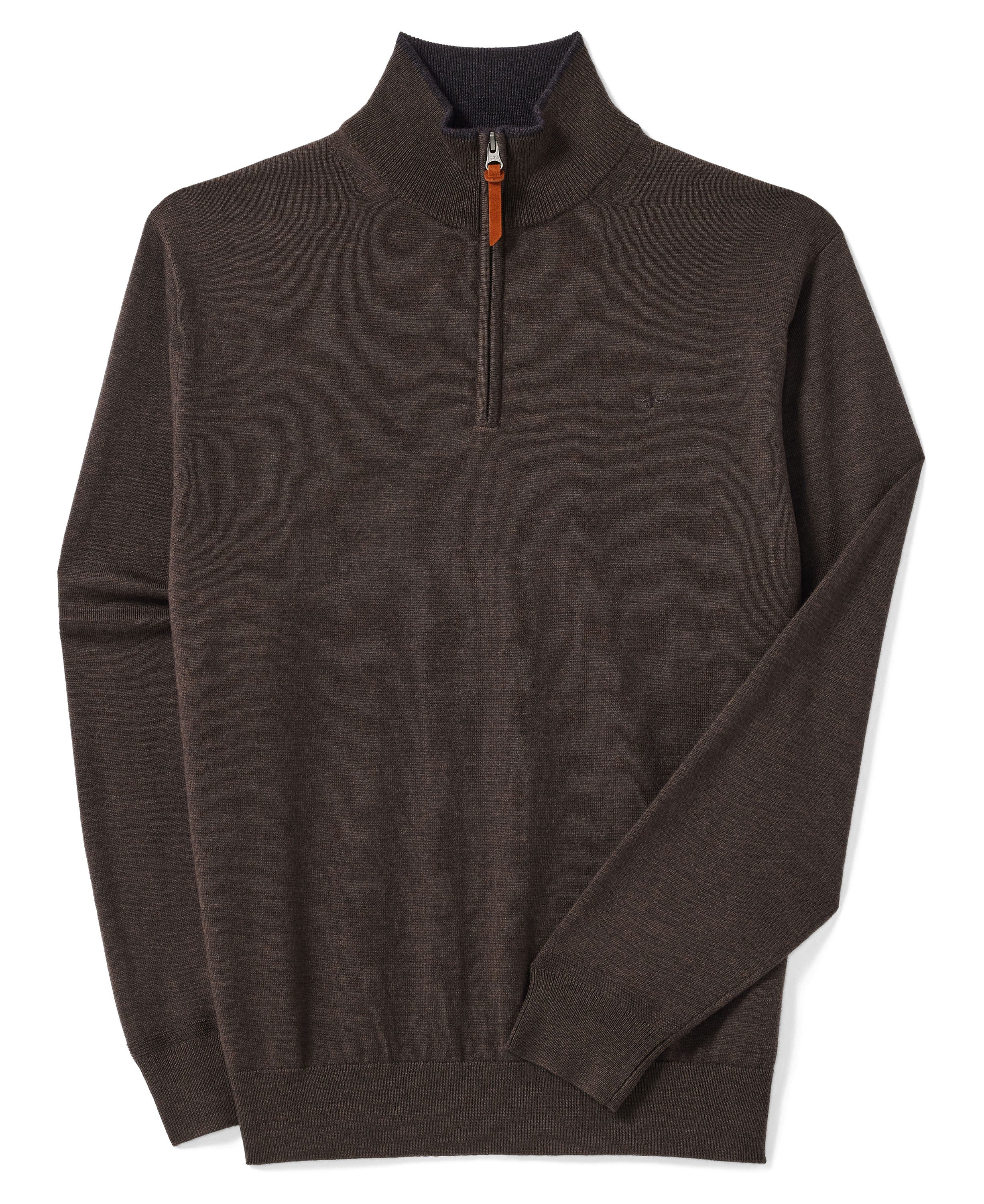 Ernest 1/4 Zip Merino Knit - Chestnut