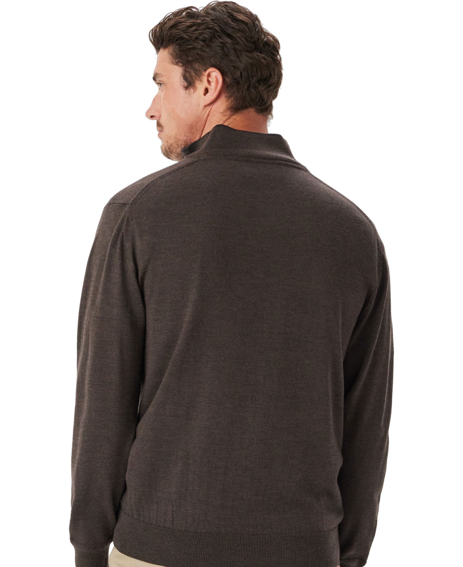 Ernest 1/4 Zip Merino Knit - Chestnut
