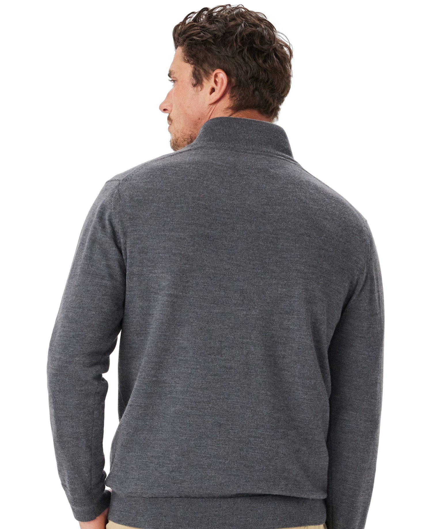 Ernest 1/4 Zip Merino Knit - Sea Mist