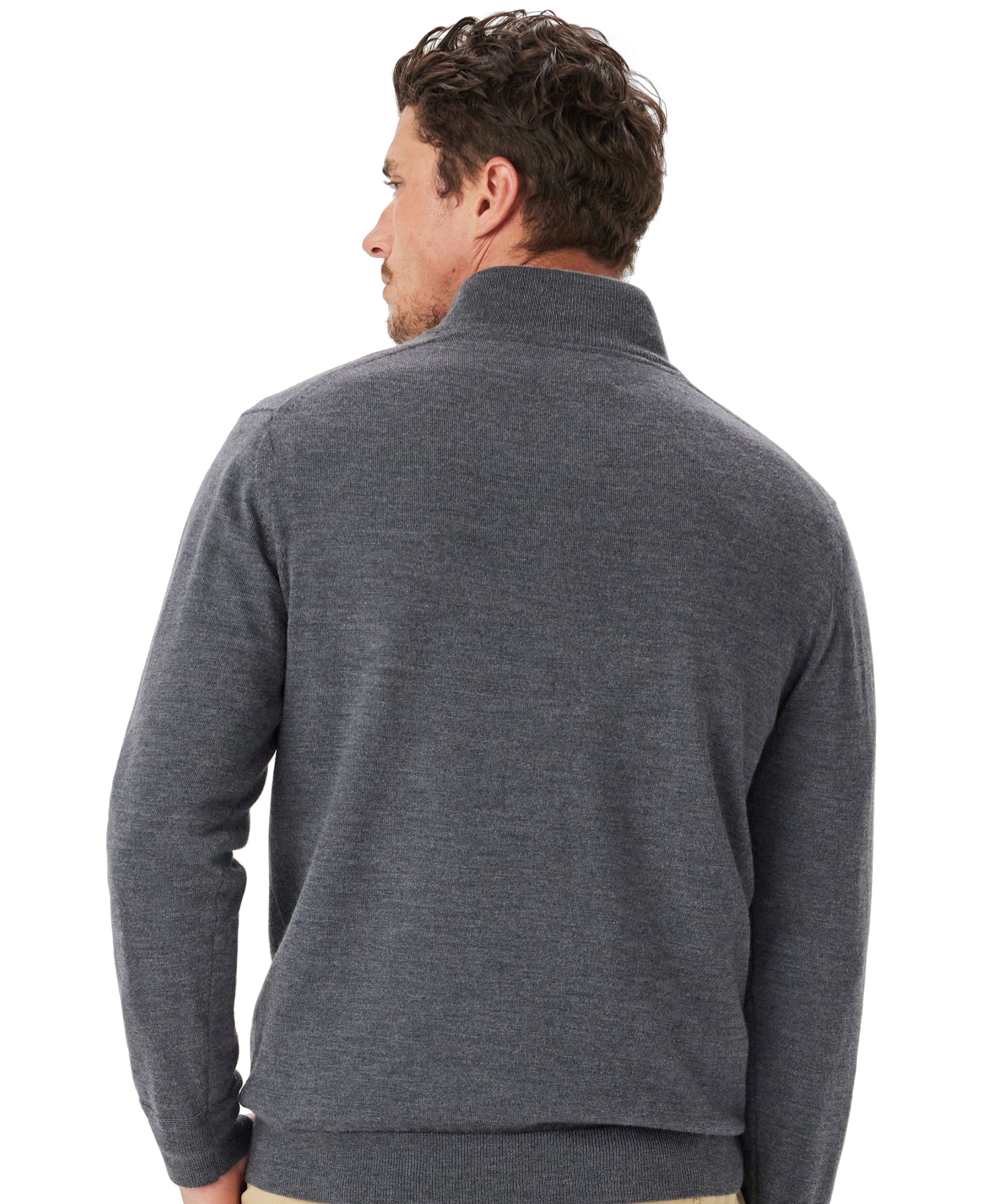 Ernest 1/4 Zip Merino Knit - Sea Mist