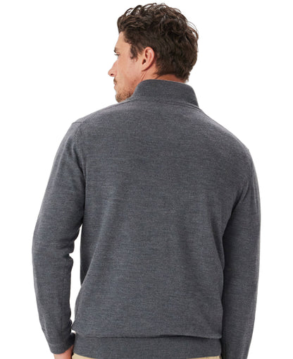 Ernest 1/4 Zip Merino Knit - Sea Mist