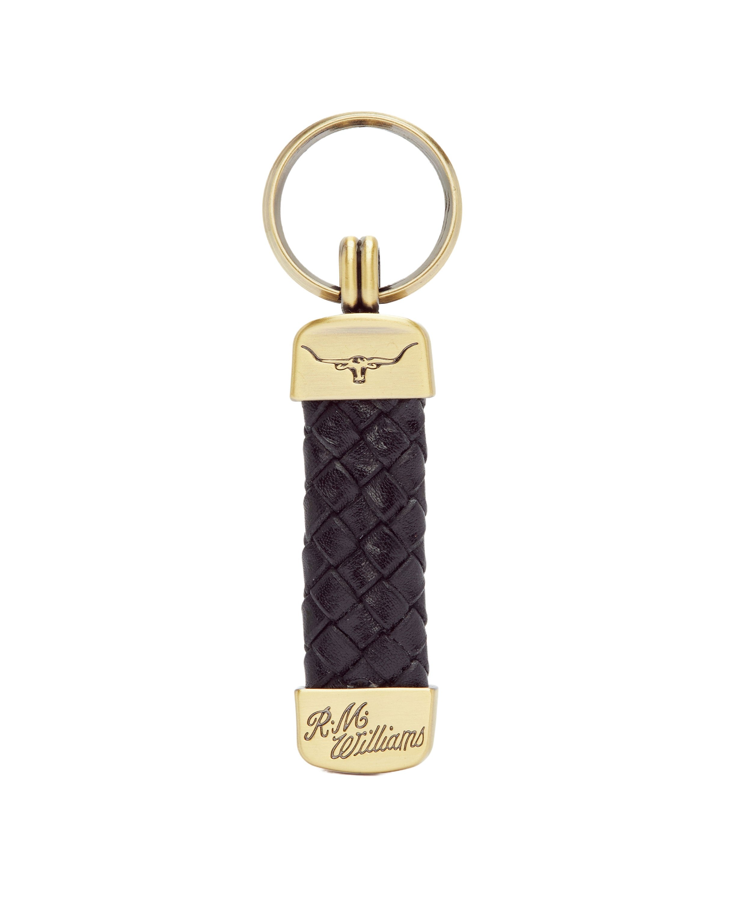 Plaited Key Ring - Brown