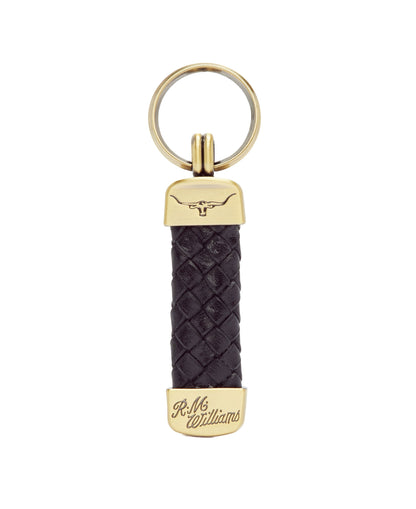 Plaited Key Ring - Brown