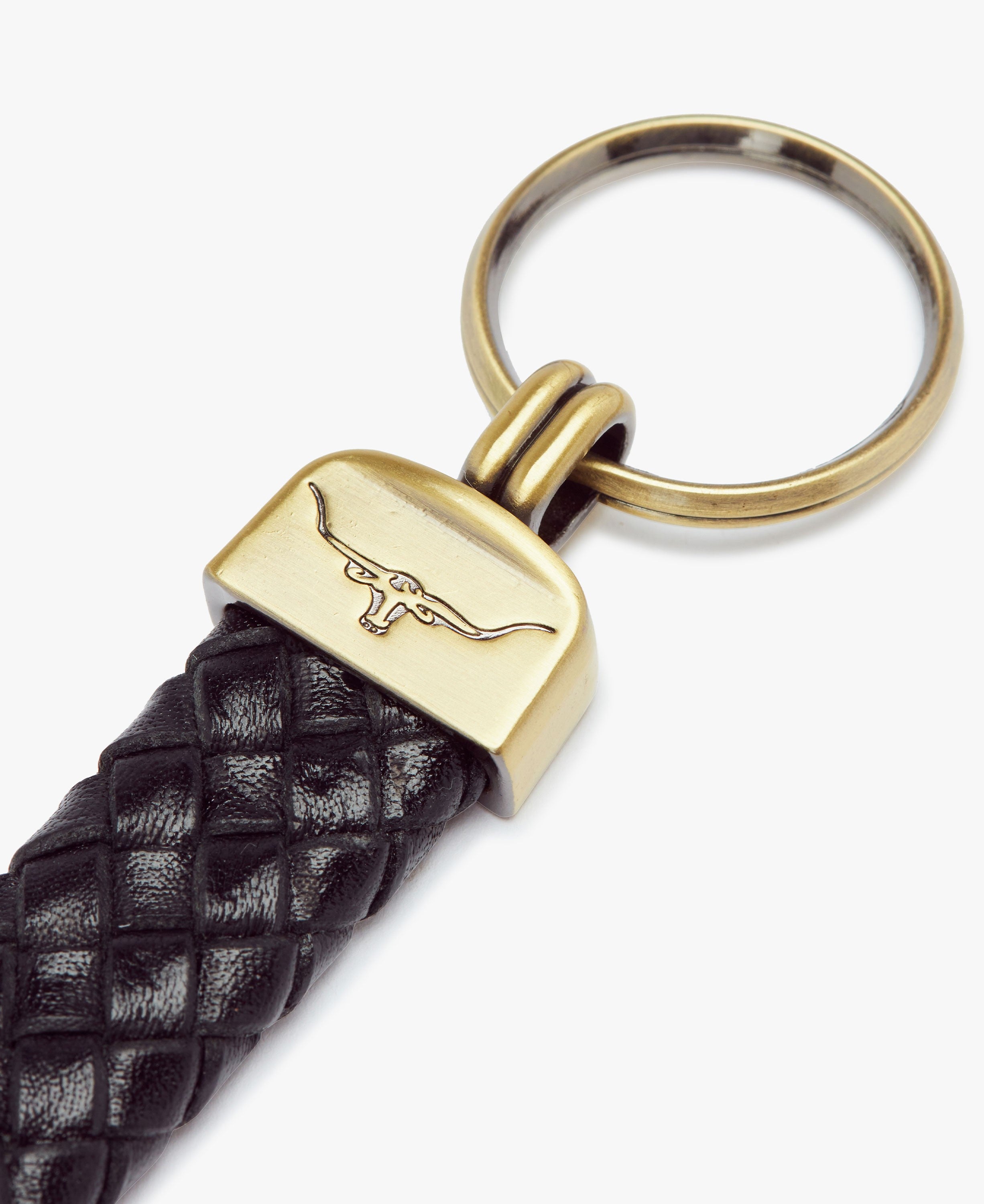 Plaited Key Ring - Brown