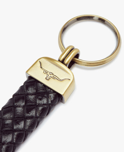 Plaited Key Ring - Brown
