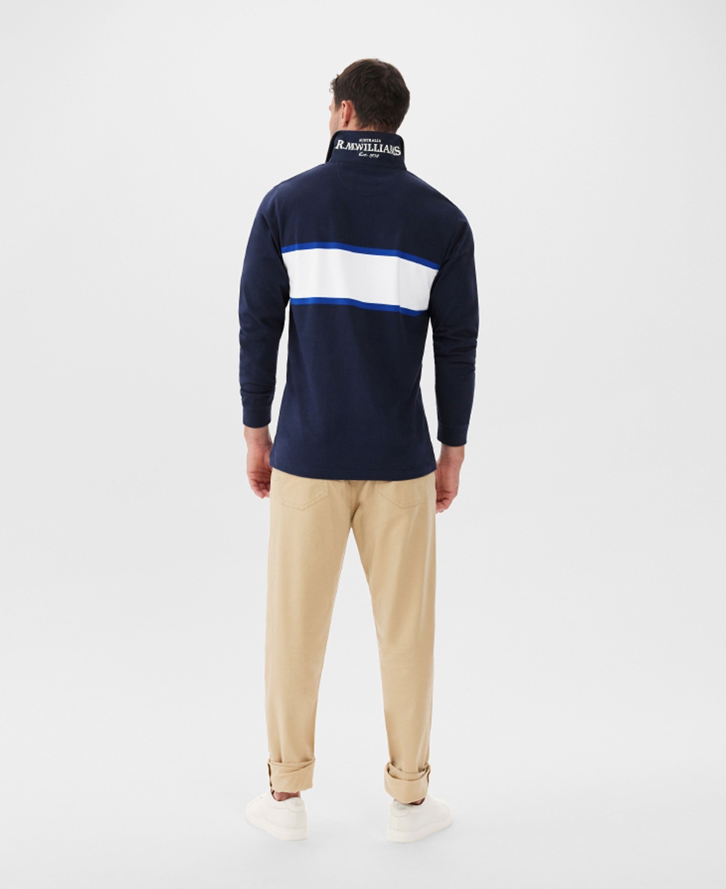 Tweedale Rugby Shirt - Navy/White Single Stripe