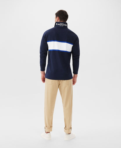 Tweedale Rugby Shirt - Navy/White Single Stripe