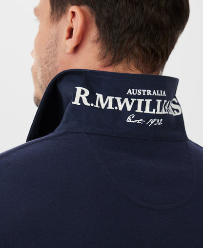 Tweedale Rugby Shirt - Navy/White Single Stripe