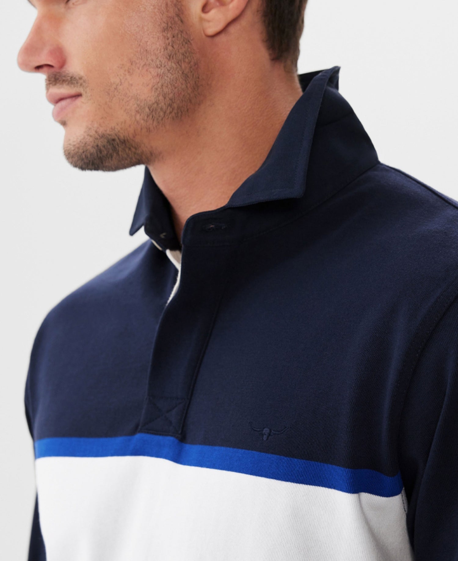 Tweedale Rugby Shirt - Navy/White Single Stripe