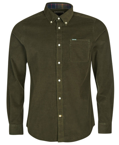 Ramsey Tailored Cord Shirt - Forest