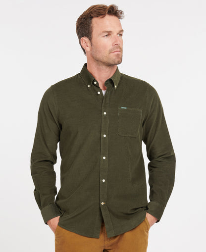 Ramsey Tailored Cord Shirt - Forest
