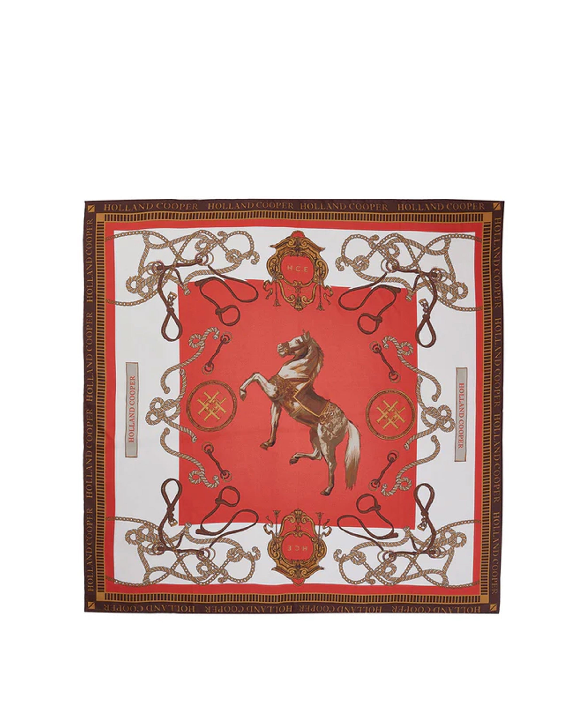 Regal Horse Silk Scarf - Sienna