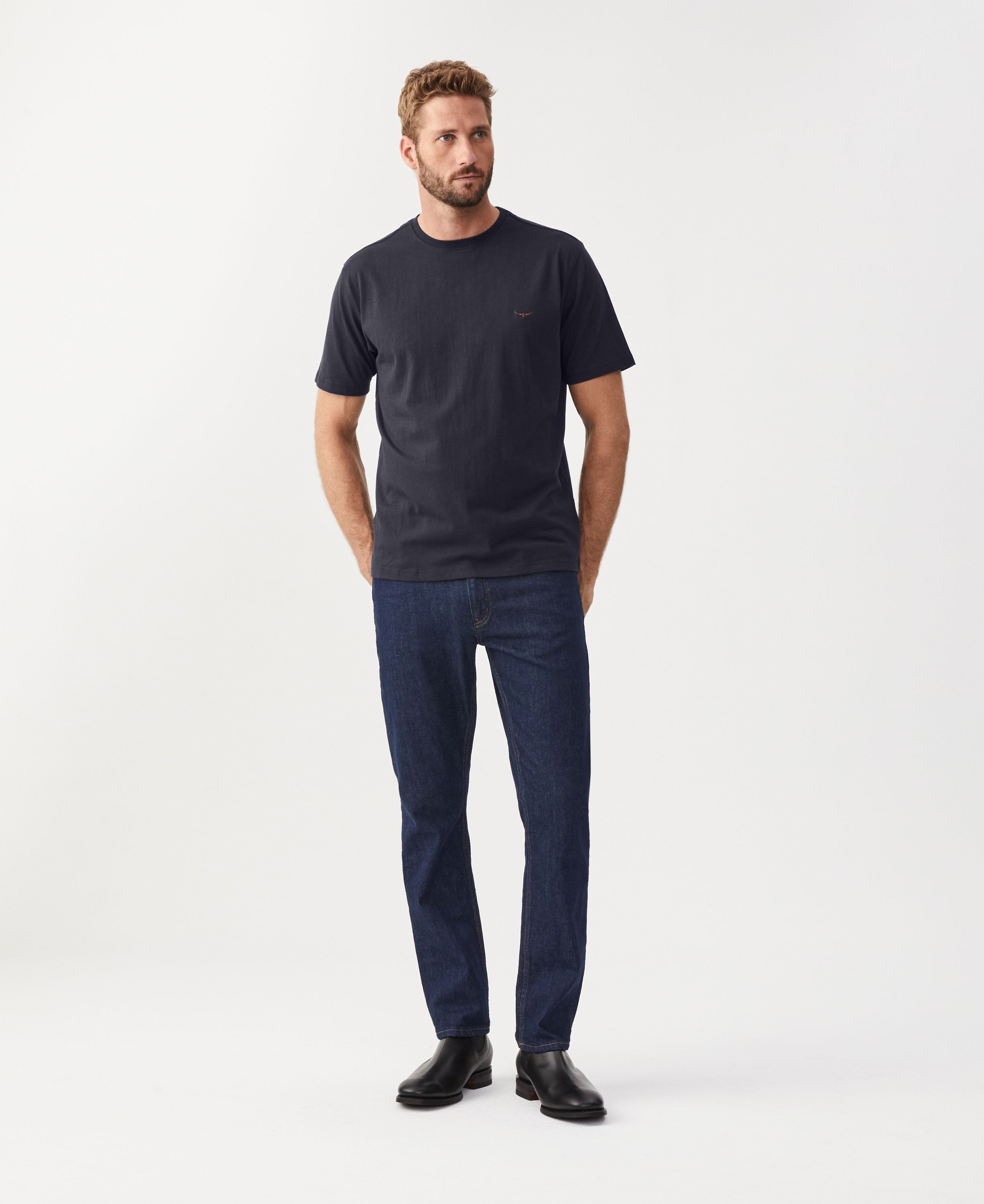 Parson T Shirt - Navy/Chestnut