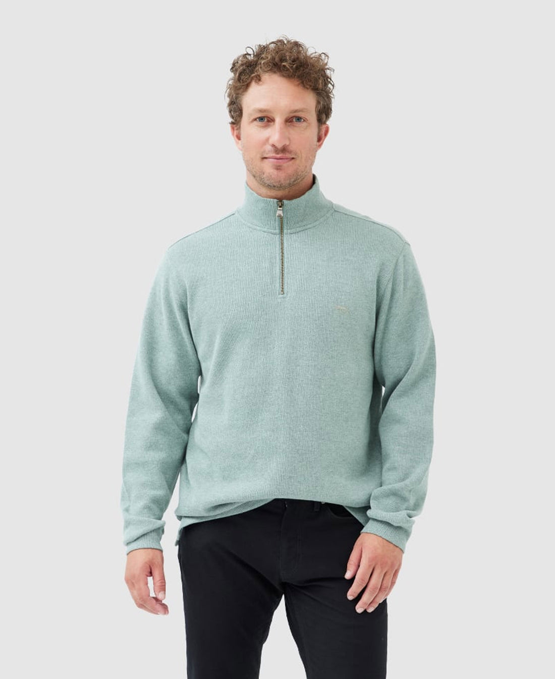 Alton Ave 1/4 Zip Sweat - Sage